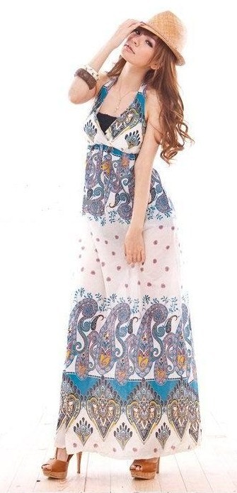 Paulina maxi dress blue