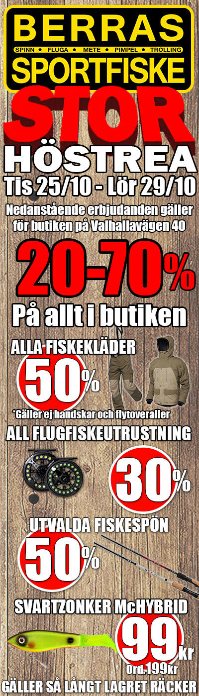 Höst-REA i butiken Berras Sportfiske