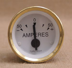 Amperemätare vit mässing 52mm