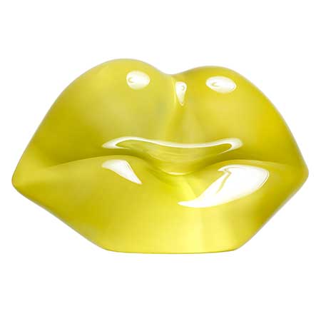 Åsa Jungnelius Kosta Boda Make up Attention yellow hotlips. Model k91507. Width 10 cm / 3.9 in
