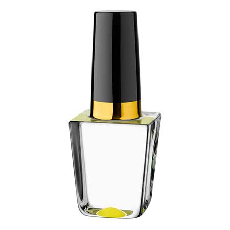 Åsa Jungnelius Kosta Boda Make up Attention yellow nail-polish bottle. Model 91504. Height 12 cm / 4.7 in
