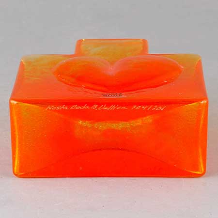 Berti Vallien Kosta Boda Because Lower side of a Because vase with signature and serial number