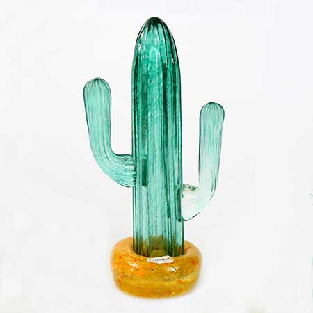 Gunnel Sahlin Kosta Boda Texas Cactus with yellow base (model 99045)