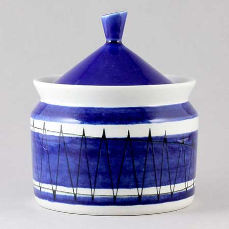 Marianne Westman Picknick Blue jar with herring motif