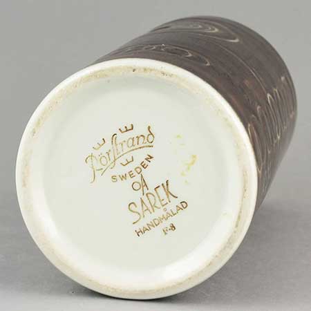 Olle Alberius Syco, Rörstrand, and Orrefors Lower side of a Sarek objekt with signature