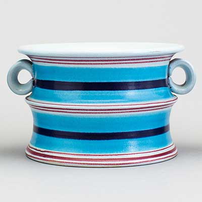 Stig Lindberg Faience Vase with handles (1966), height 11 cm