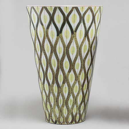Stig Lindberg Faience Vase with cone shape (model 124), height 23 cm