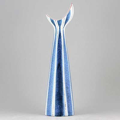 Stig Lindberg Faience Vase with snake shape (model 179), height 31 cm