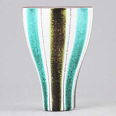 Stig Lindberg Faience Vase ”Snurran” (model 26:1), height 12 cm
