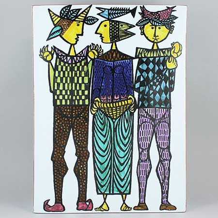 Stig Lindberg Karneval tre människor vas 29 cm