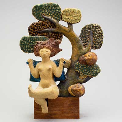 “Susanna i badet” (Susanna in the Bath). 1940s chamotted stoneware version