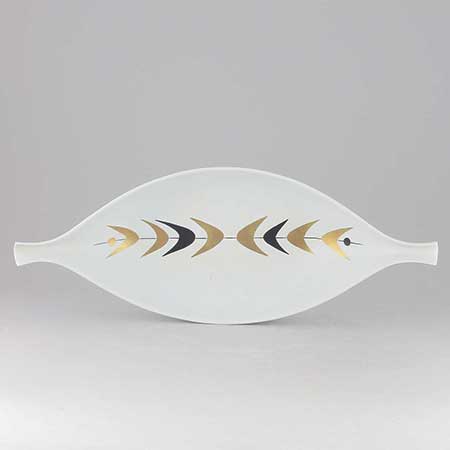 Stig Lindberg Bowl 284 (black), length 35 cm / 13.8 in