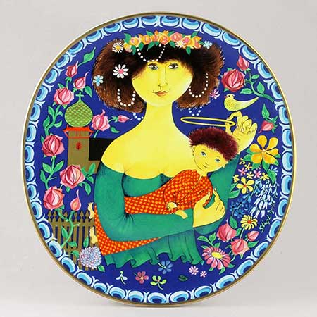Stig Lindberg väggplatta Christmas Art-serien: Maria, 1982, höjd 25 cm