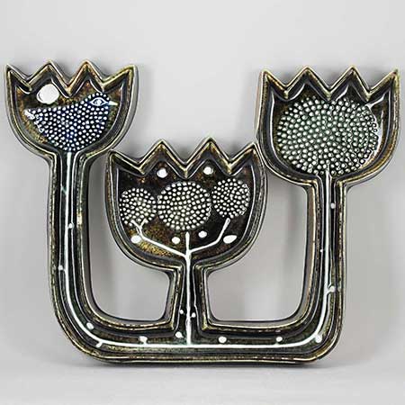 Sylvia Leuchovius wall plaque Tulips (1960) Length 38 cm / 15.0 in