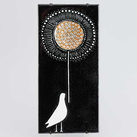 Sylvia Leuchovius wall plaque Bird with flower (1962) Height 41 cm / 16.1 in