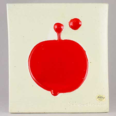 Sylvia Leuchovius wall plaque Red apple (1970s) Height 21 cm / 8.3 in