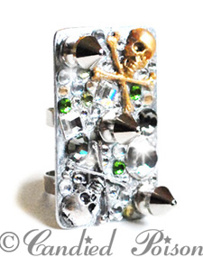 Pirate Treasure Chest Swarovski Silver Ring