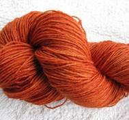 Hand dyed Blue Face Liecester orange