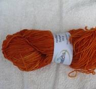 Hand dyed sock yarn orange