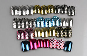 Fake nails "minx"style metallic.