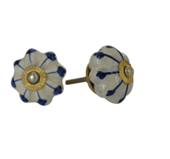 Doorknobs 4-pack - Winter White / Mazarine Blue