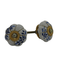 Doorknobs 4-pack - Winter White / Dutch Blue