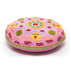 Embroidered Pillow - Rosebloom / Dusk Blue