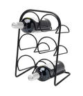 6 bottle wine rack black steel