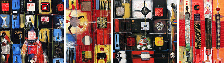 Textilcollage av Hamed Ouattara
