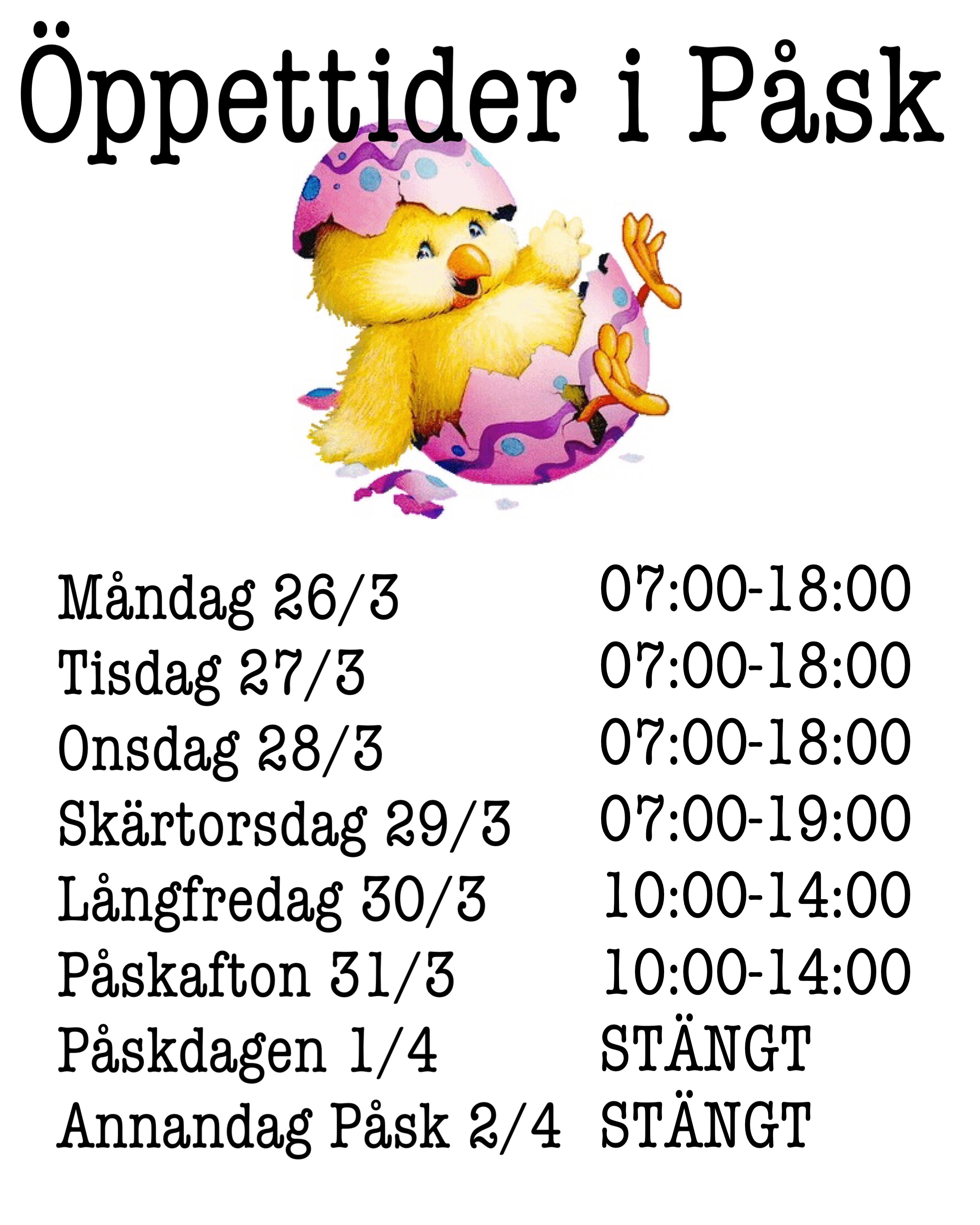 Påsköppet 2018