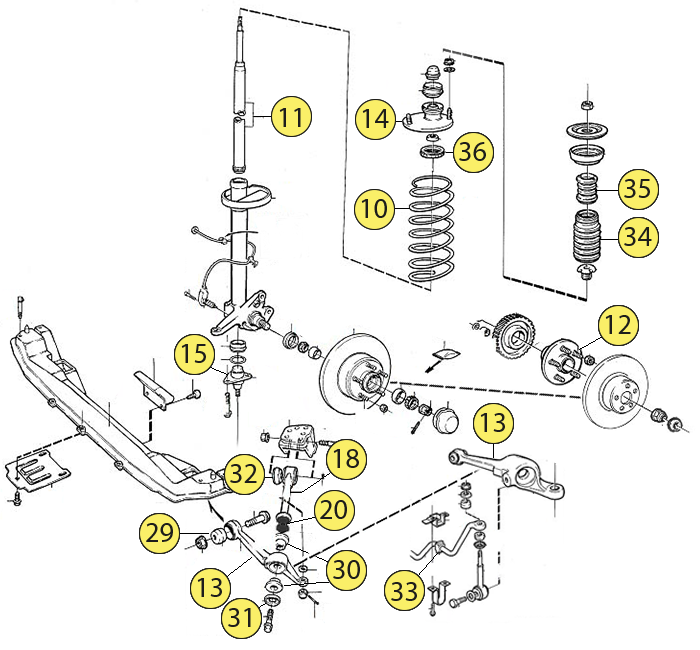 Volvo 740 front suspension sale