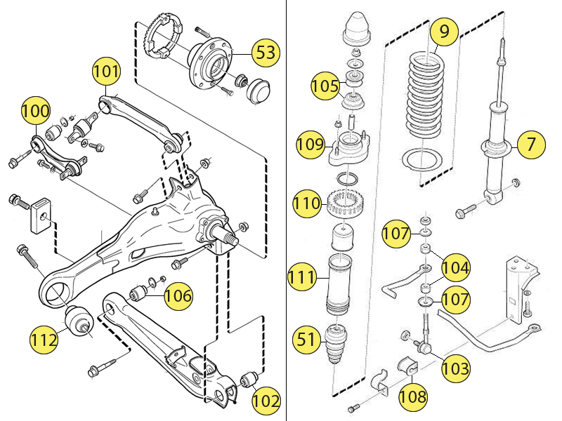 Volvo s40 shop rear shock absorber