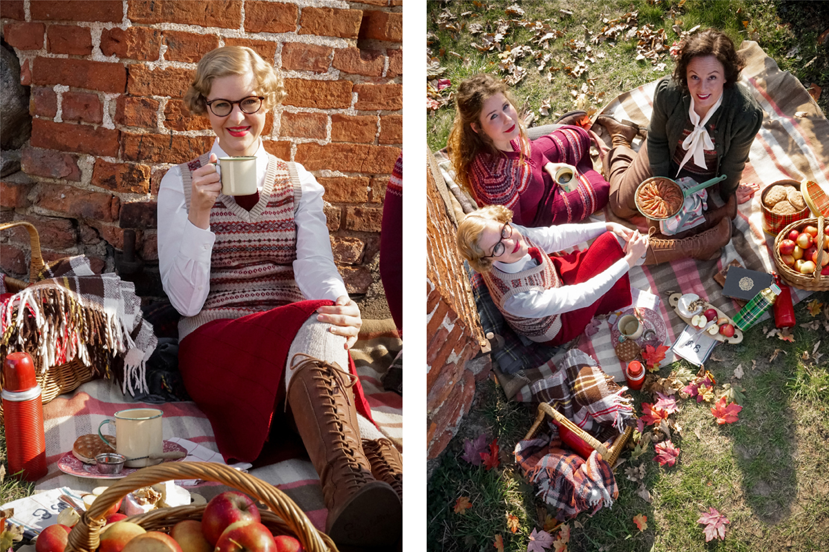 emmy design autumnclothing autumnlove fallfashioninspo autumnclothes vintageautumn fairisleknit fairislecardigan knitvest fairislesweater
