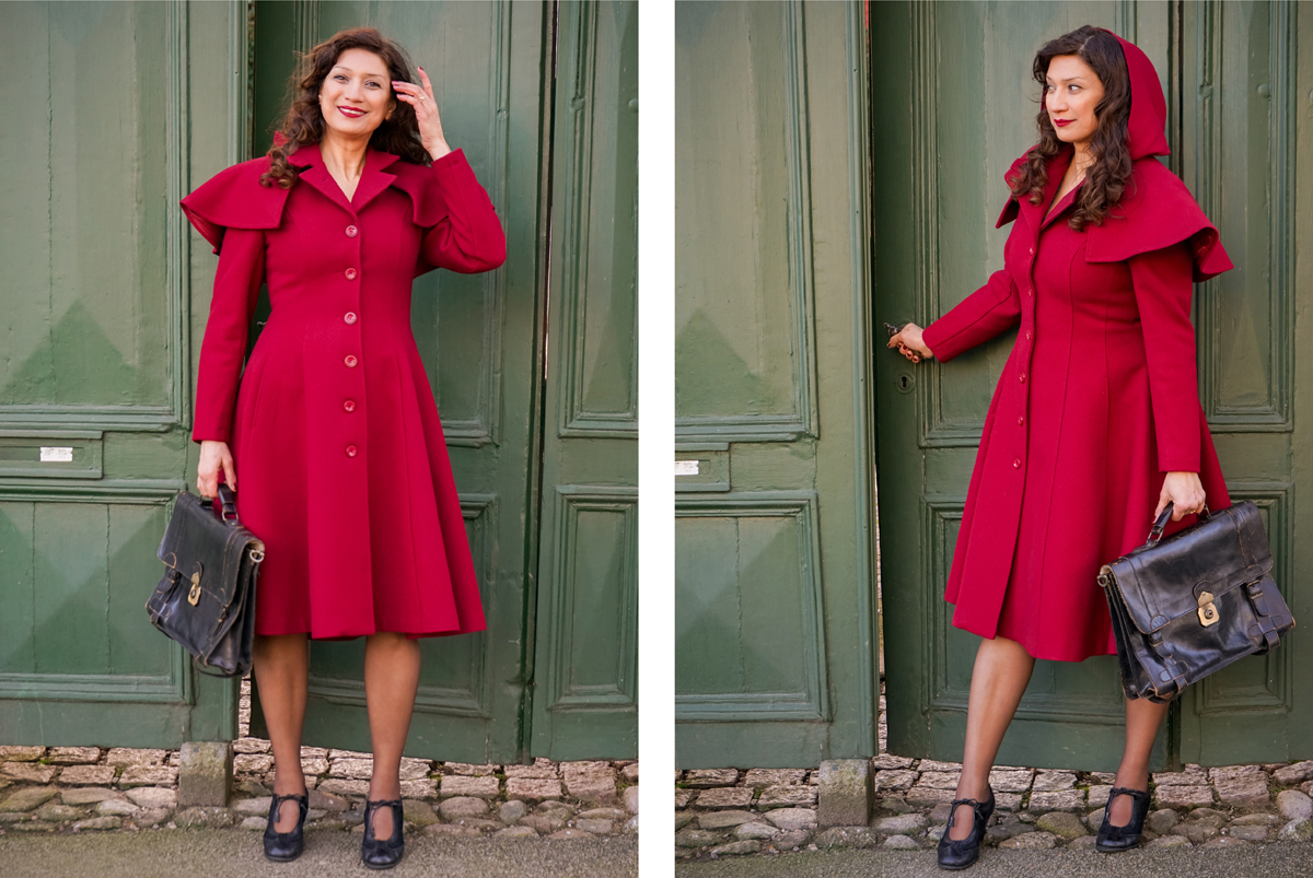 emmy design AW20 1920s 1930s 1940s wool vintage clothing autumnlove fallingforfall autumn colors fall vibes winter sherlock british poppins wool coat red riding hood hooded swing princess