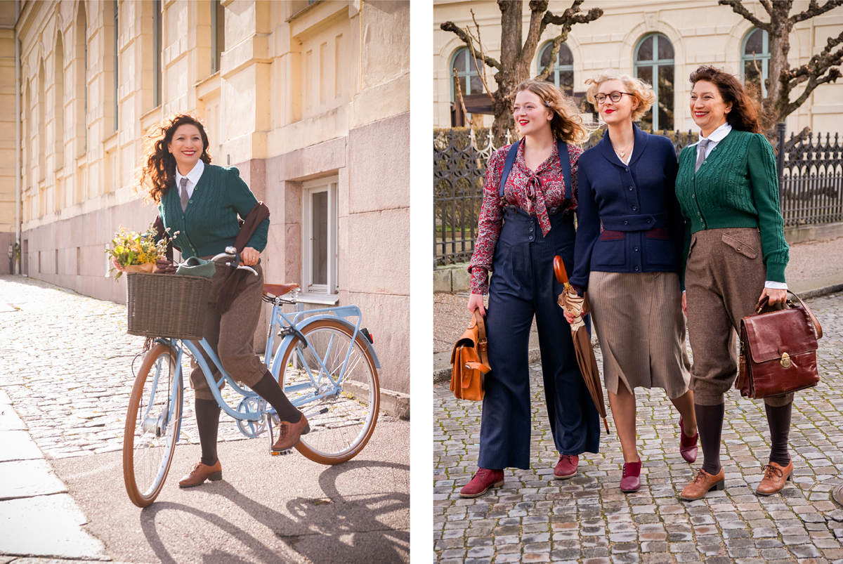 emmy design AW20 1920s 1930s 1940s wool cardigan vintage knit clothing autumnlove fallingforfall autumn colors fall vibes winter tweedlove tweed bikeintweed tweedride collegiate miss fancy pants ice skater cardigan knickerbockers plus fours