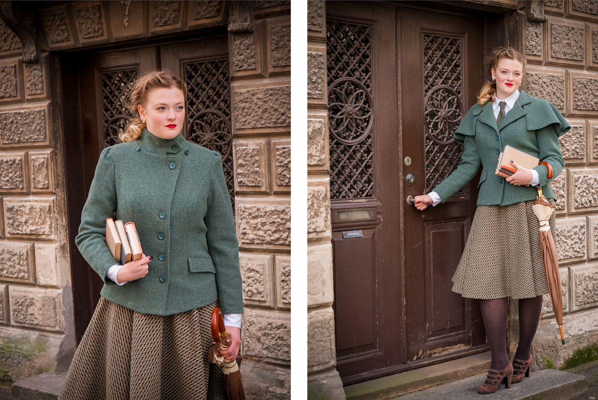 emmy design AW20 1920s 1930s 1940s wool jacket skirt vintage clothing autumnlove fallingforfall autumn colors fall vibes winter tweedlove tweed collegiate sherlock british poppins harry potter hogwarts