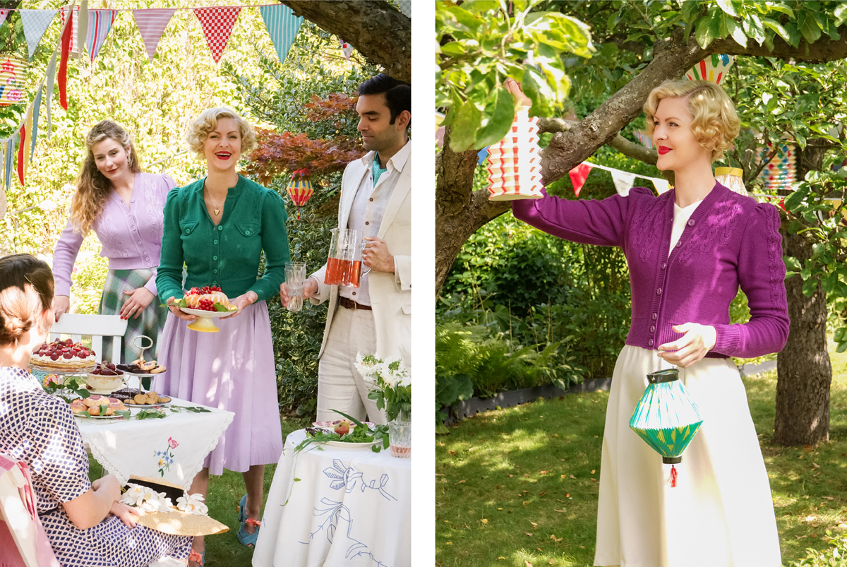 emmy design SS20 picnic lawn party 1920s 1930s 1940s 1950s wool lightweightcardigan summer vintage knit style pastel cake swedish midsummer