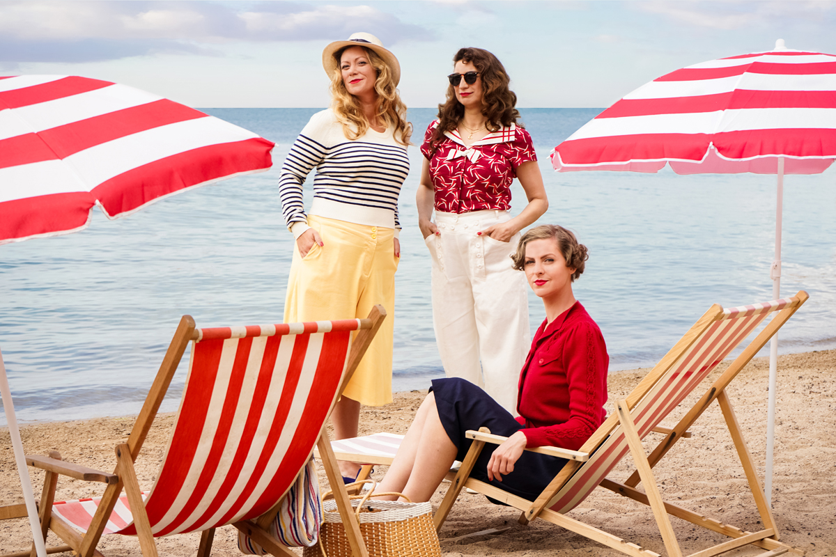 emmy design vintage style clothing 1930s 1940s fashion sailor breton stripes sweater french navy maritime beach plus size