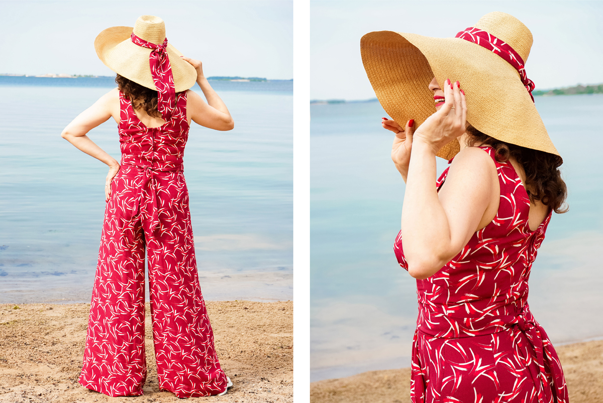 emmy design vintage style clothing art deco beach pajamas palazzo pants1930s 1940s fashion navy maritime beach playsuit
