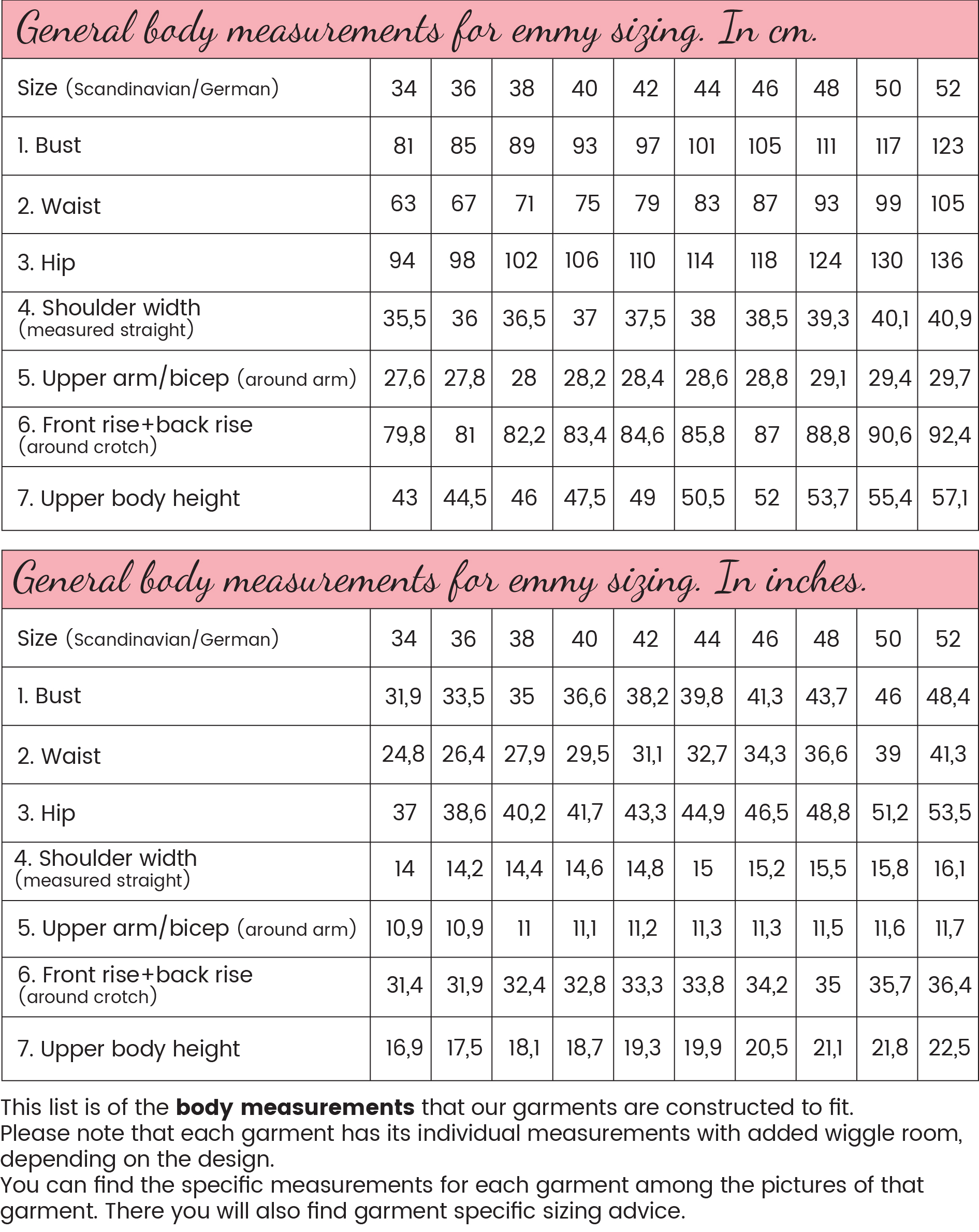 Clothing Conversion Chart South Africa
