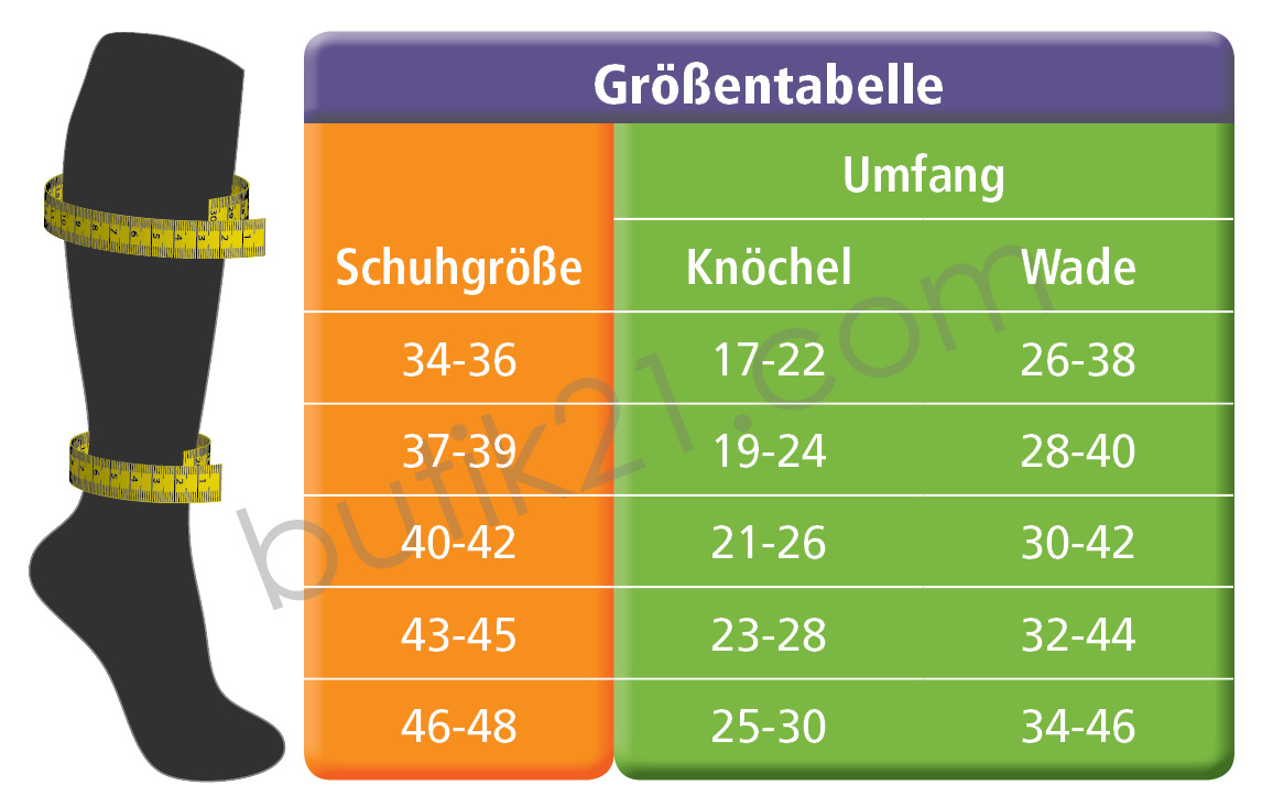 Größentabelle Stützstrümpfe Modern Styles