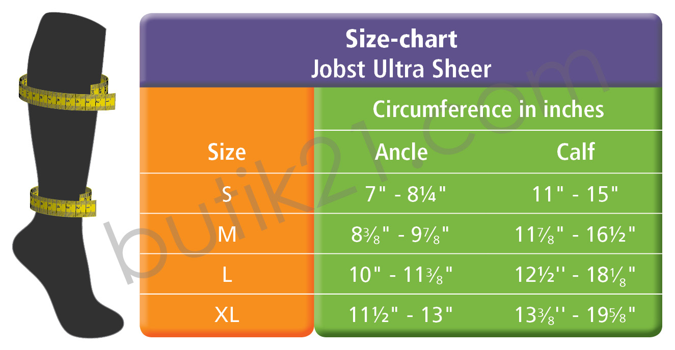 Jobst Ultrasheer Size Chart