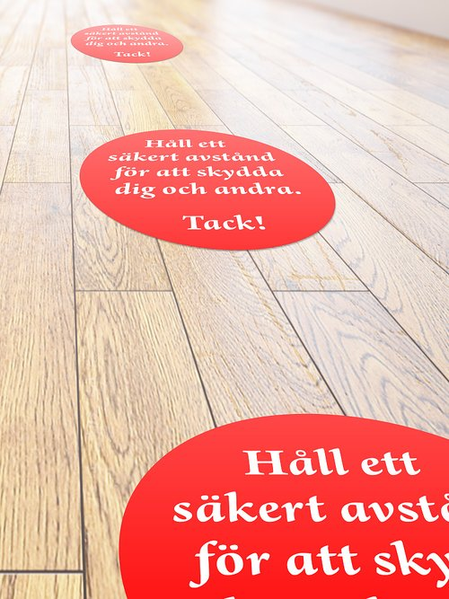 Håll avstånd golv dekal