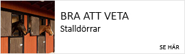 Stalldörrar bra att veta