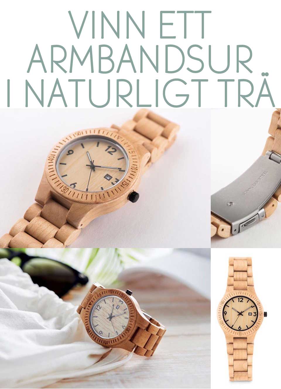 Armbandsklocka av trä