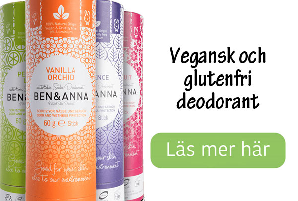 Vegansk deodorant i forskellige farver