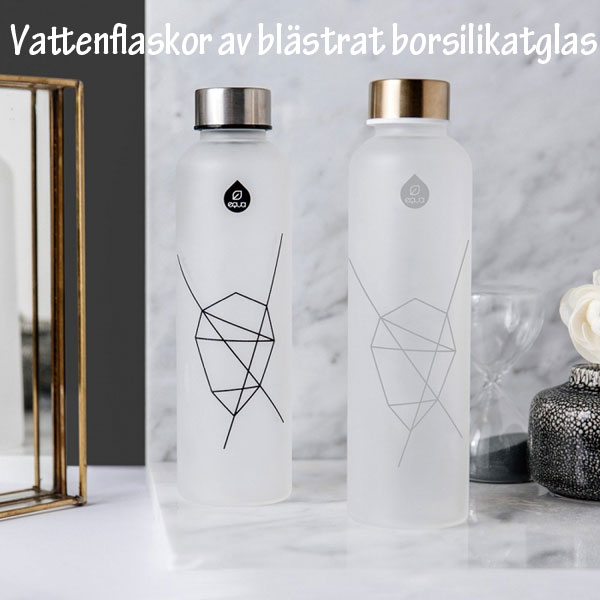 Vandflasker af sprængt og mønstret glas