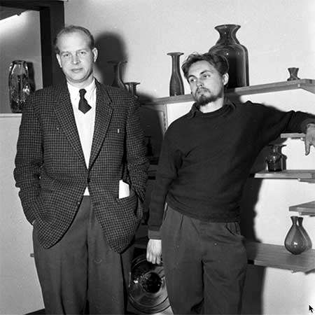 Erik Höglund with Erik Rosén the legendary director of the Boda glassworks