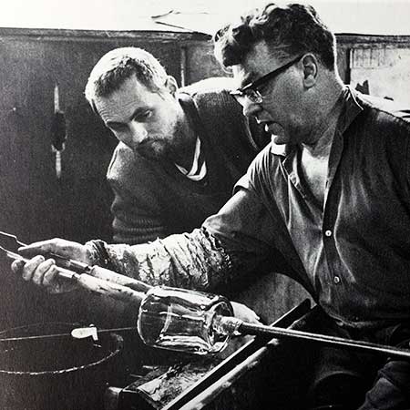 Erik Höglund with Boda glass master Erik Eckerström
