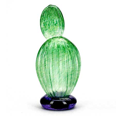 Gunnel Sahlin Kosta Boda Texas Cactus with lilac base (model 99046), height 19 cm / 7.5 in